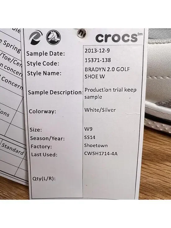 Crocs Bradyn 2.0 Women's Golf Shoes - Production Sample New/Tags Size 9 - Picture 9 of 11